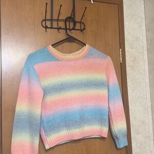 Derek Heart Pastel Rainbow Sweater